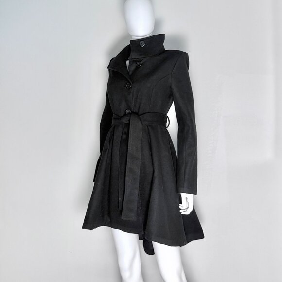 Dakota Jackets & Blazers - Black Fit + Flare High-Low Hem Coat Black size S